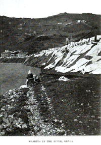 italian peasants contadini washing in the river