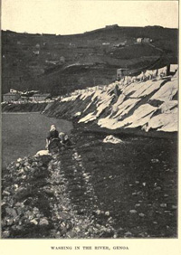 Italians washing in the river