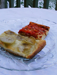 pizza with potatoe topping