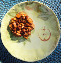 Croccantino di mela con mandorle e cioccolato Chocolate apple almond brittle